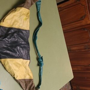 Toms Yellow and Brown Colorblock Leather Crossbody